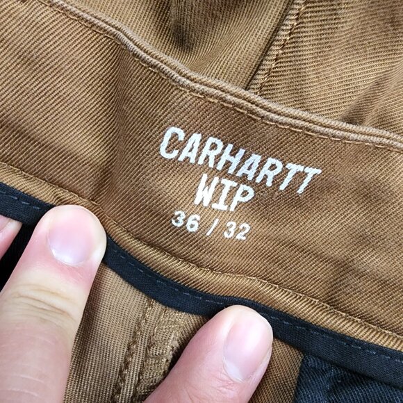 Carhartt WIP Pants Mens 36x32 Sid Chino Brown Twill Stretch I003367 Work USA - Picture 10 of 11